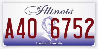 IL license plate A406752