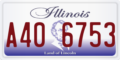 IL license plate A406753
