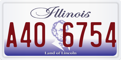 IL license plate A406754