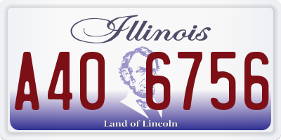 IL license plate A406756