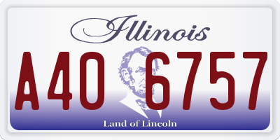 IL license plate A406757