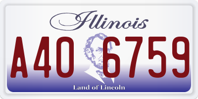 IL license plate A406759