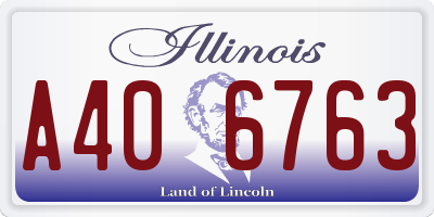 IL license plate A406763