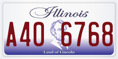 IL license plate A406768