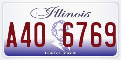 IL license plate A406769
