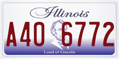 IL license plate A406772