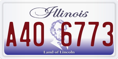 IL license plate A406773