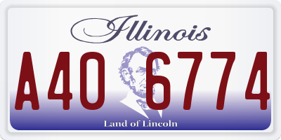 IL license plate A406774