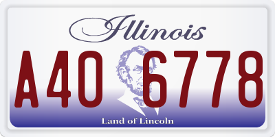 IL license plate A406778