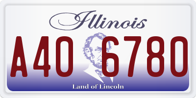 IL license plate A406780