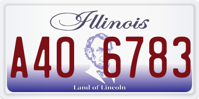 IL license plate A406783