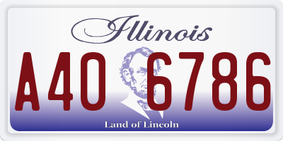 IL license plate A406786