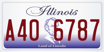 IL license plate A406787