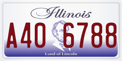 IL license plate A406788