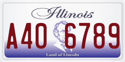 IL license plate A406789