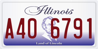IL license plate A406791