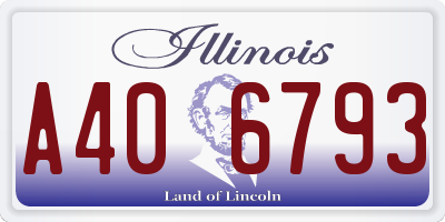 IL license plate A406793
