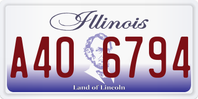 IL license plate A406794