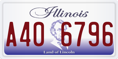 IL license plate A406796