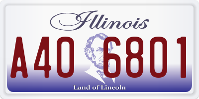 IL license plate A406801