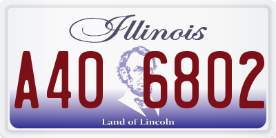 IL license plate A406802