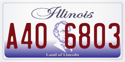 IL license plate A406803