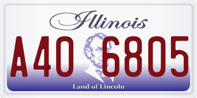 IL license plate A406805