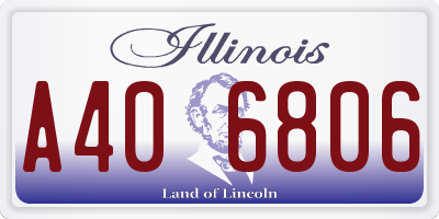 IL license plate A406806