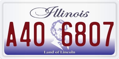 IL license plate A406807