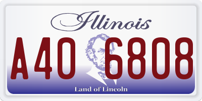 IL license plate A406808