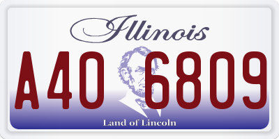 IL license plate A406809