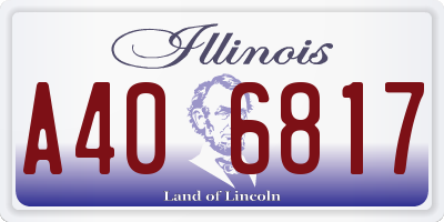 IL license plate A406817