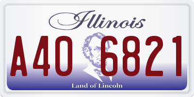 IL license plate A406821