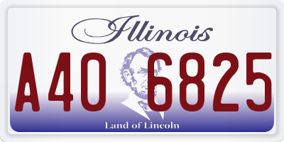 IL license plate A406825