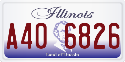 IL license plate A406826