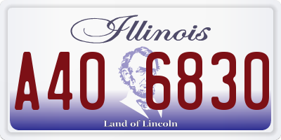IL license plate A406830