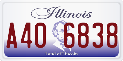 IL license plate A406838