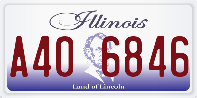 IL license plate A406846