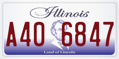 IL license plate A406847