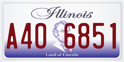 IL license plate A406851