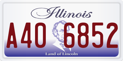 IL license plate A406852