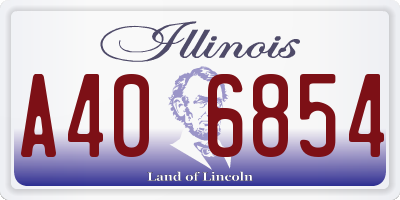 IL license plate A406854