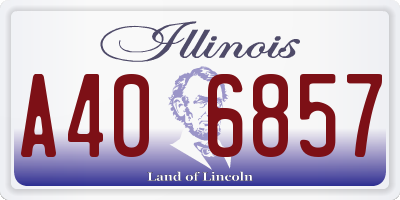 IL license plate A406857