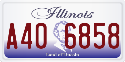 IL license plate A406858