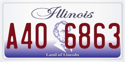 IL license plate A406863