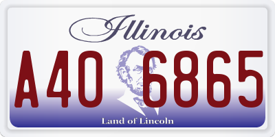 IL license plate A406865