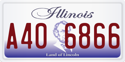 IL license plate A406866