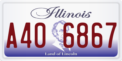 IL license plate A406867