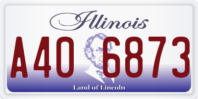 IL license plate A406873