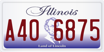 IL license plate A406875